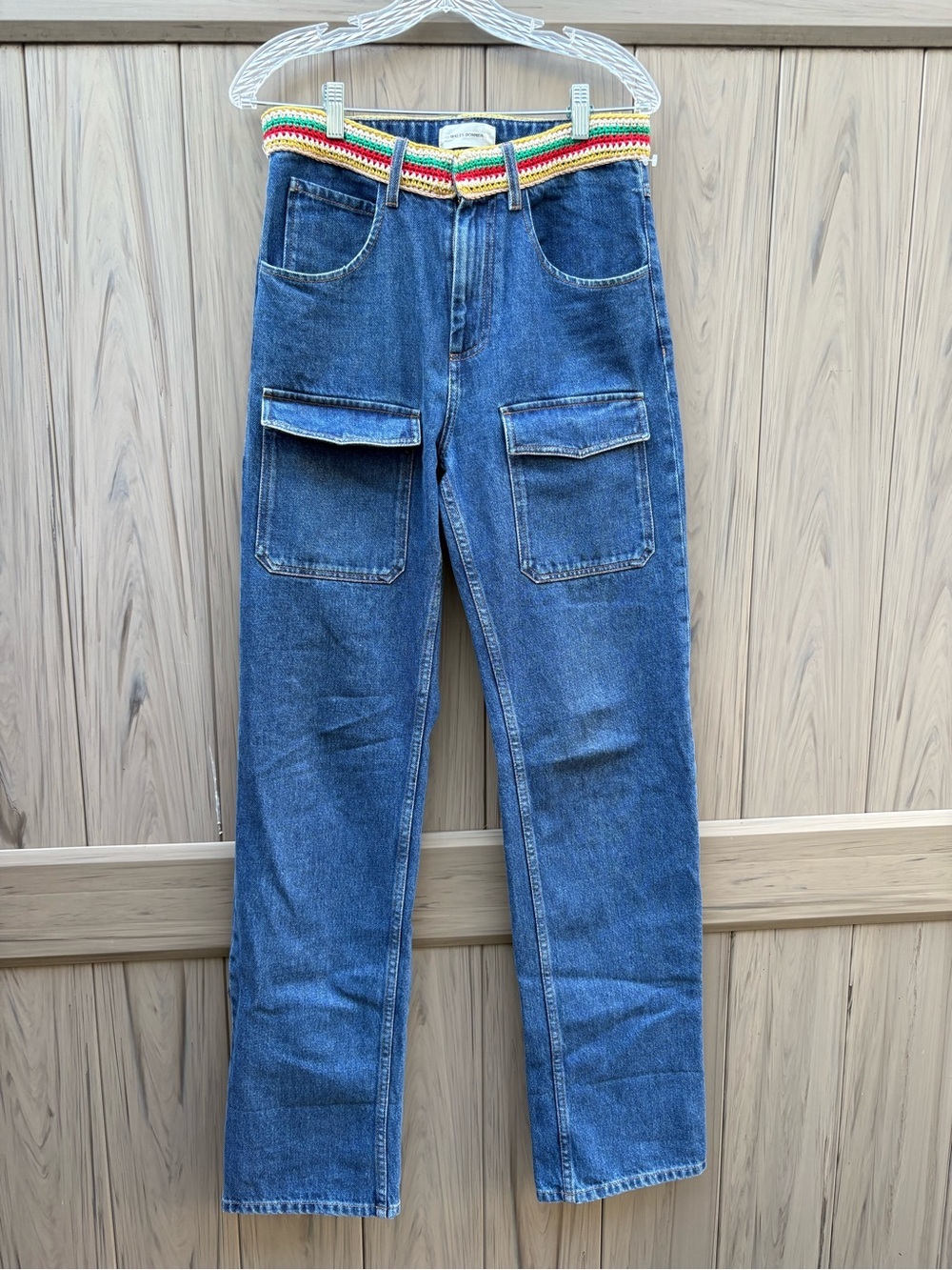 WALES BONNER Brixton Crochet-Waist Straight-Leg Jeans - Picture 4 of 10